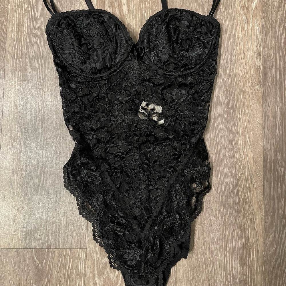 Victorias Secret vintage black lace teddy Sz 34 C New with tags